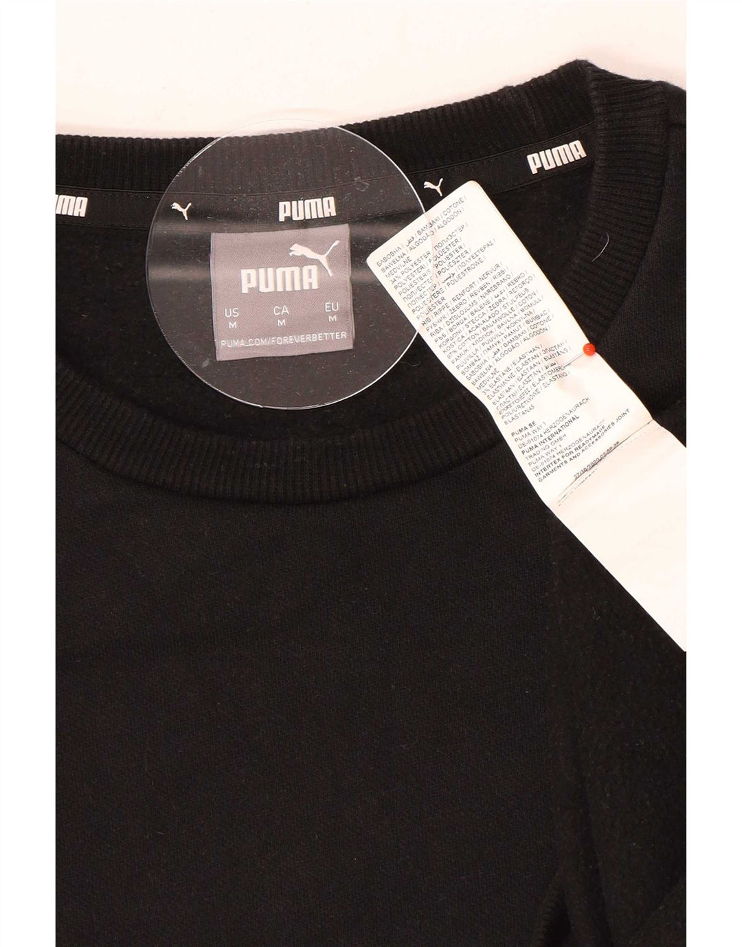 Puma Mens Graphic Moletom Jumper Médio Algodão Preto