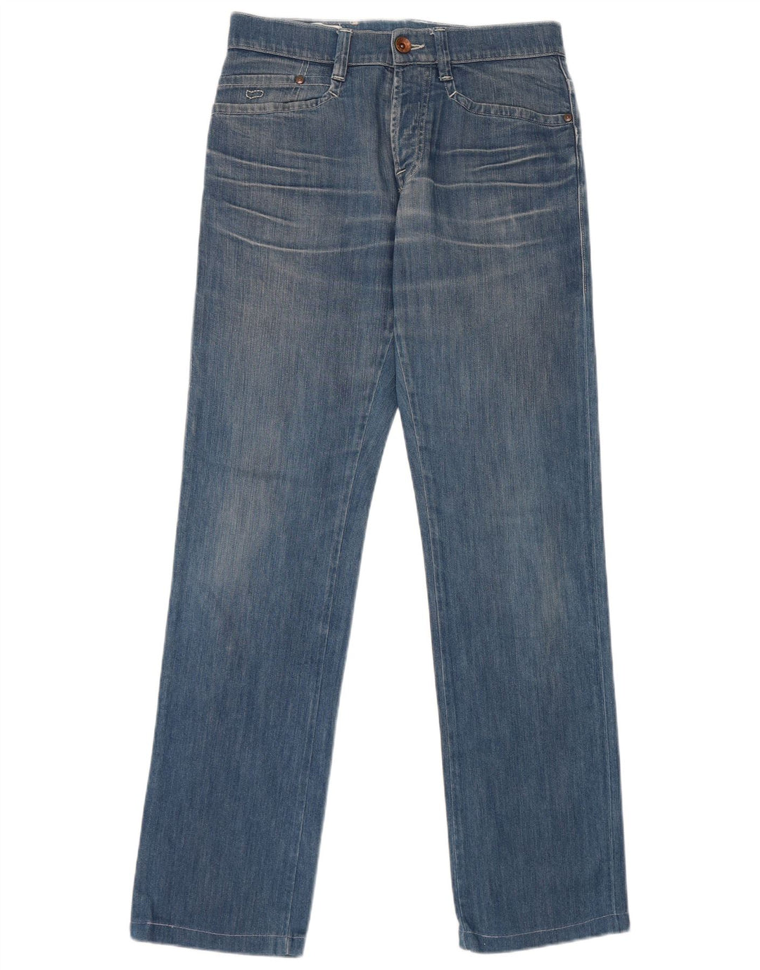 Gas Womens Straight Jeans W32 L32 Azul Algodão