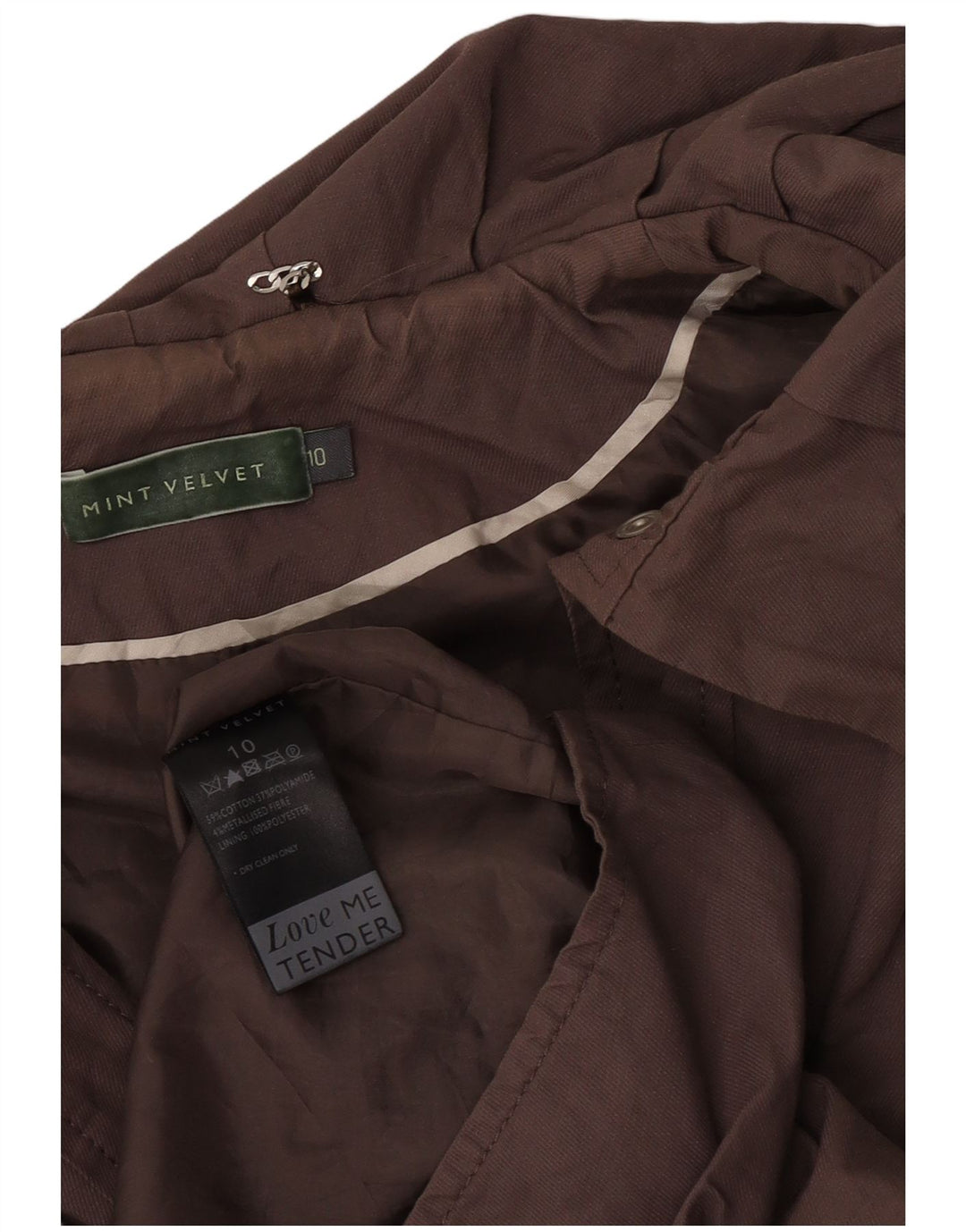 Jaqueta Parka feminina MINT VELVET de grandes dimensões Reino Unido 10 algodão marrom pequeno