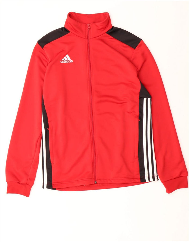 Adidas Mens Treino Top Jaqueta Médio Vermelho Colorblock Poliéster