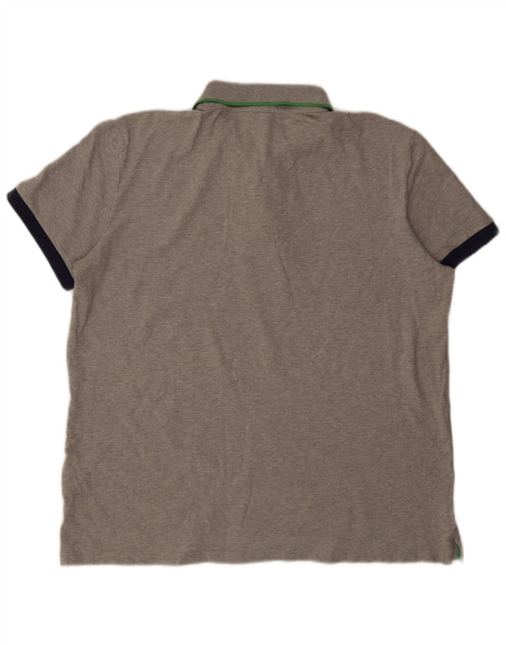 Camisa polo masculina Benetton 2XL algodão cinza