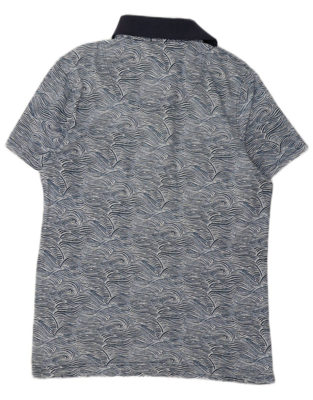 Camisa polo masculina Abercrombie & Fitch Muscle Abstract Pattern azul médio