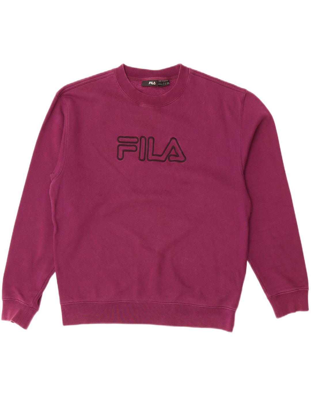 FILA Mens Graphic Moletom Jumper Médio Roxo Algodão