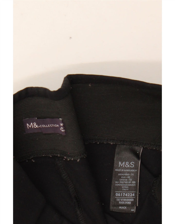 Leggings femininas MARKS & SPENCER Reino Unido 14 grandes viscose preta