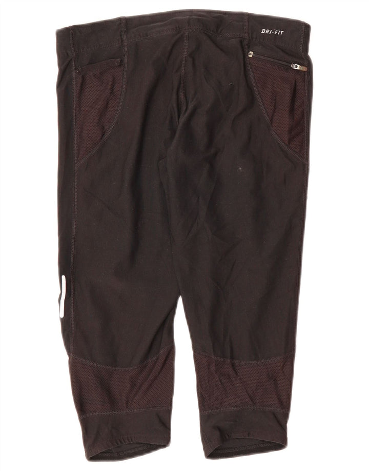 Calça de treino feminina Nike Dri Fit Capri UK 12 médio preto poliéster