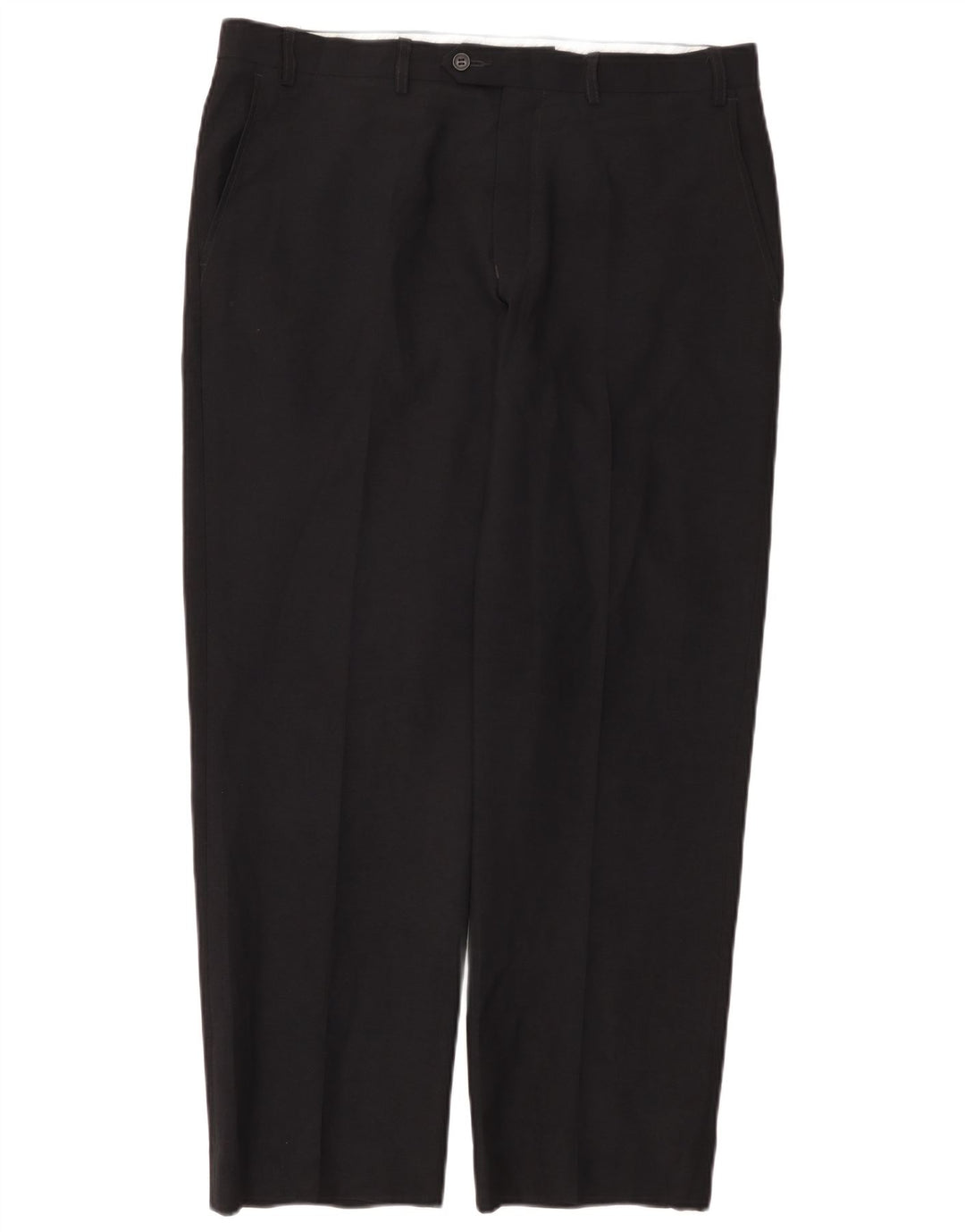 Calça masculina de terno reto sob medida Marks & Spencer W36 L29 azul marinho