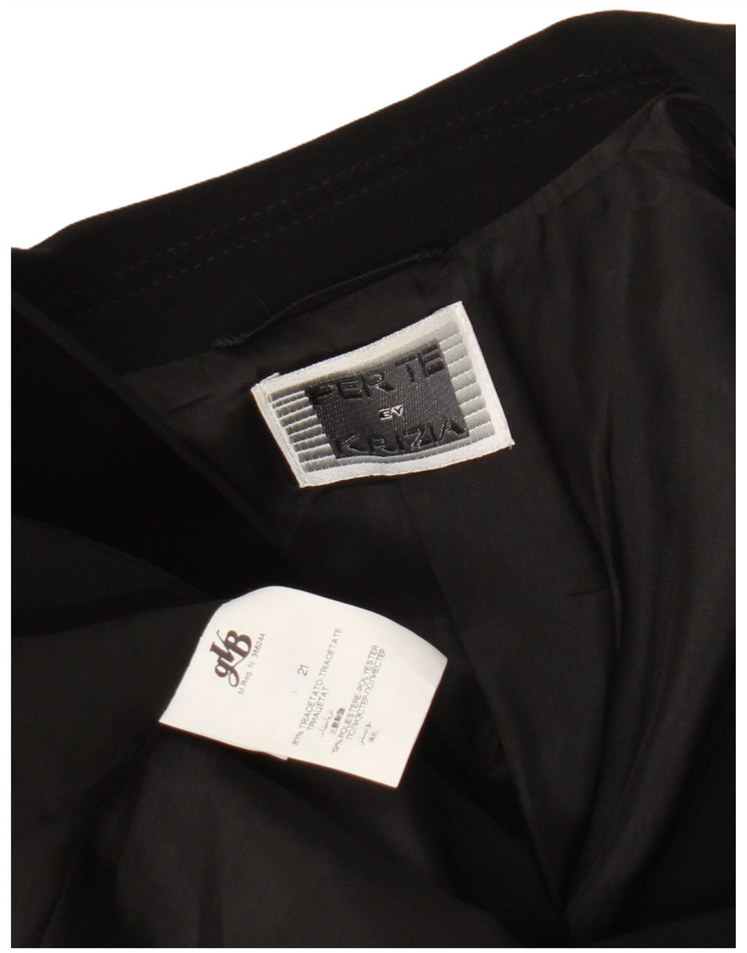 Jaqueta blazer feminina Perte by Krizia com 1 botão UK 18 XL preto triacetato