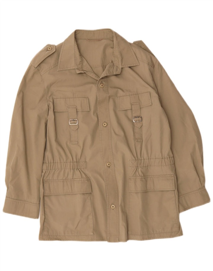 Jaqueta utilitária militar masculina vintage UK 38 bege médio