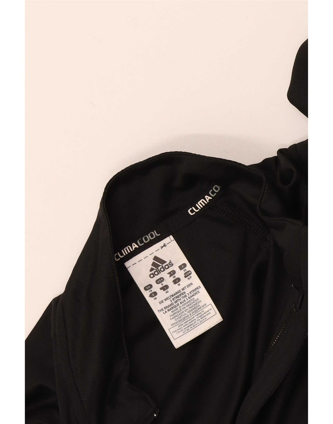 Adidas Womens Climacool Zip Neck Pullover Treino Top Reino Unido 10 Pequeno Preto