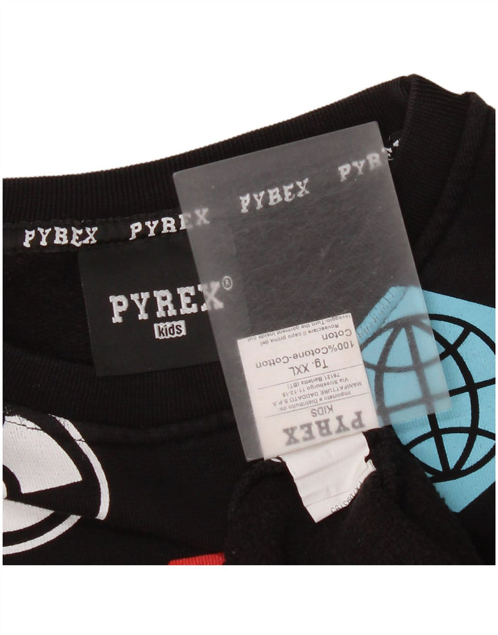 Suéter gráfico Pyrex Boys 13-14 anos 2XL algodão preto