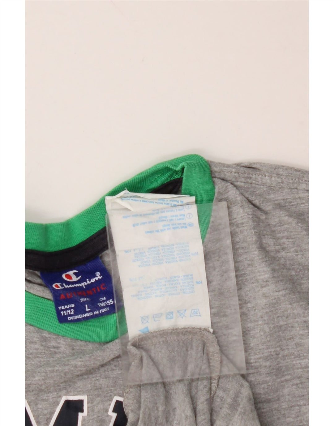 CHAMPION Camiseta com colete gráfico para meninos 11-12 anos algodão cinza