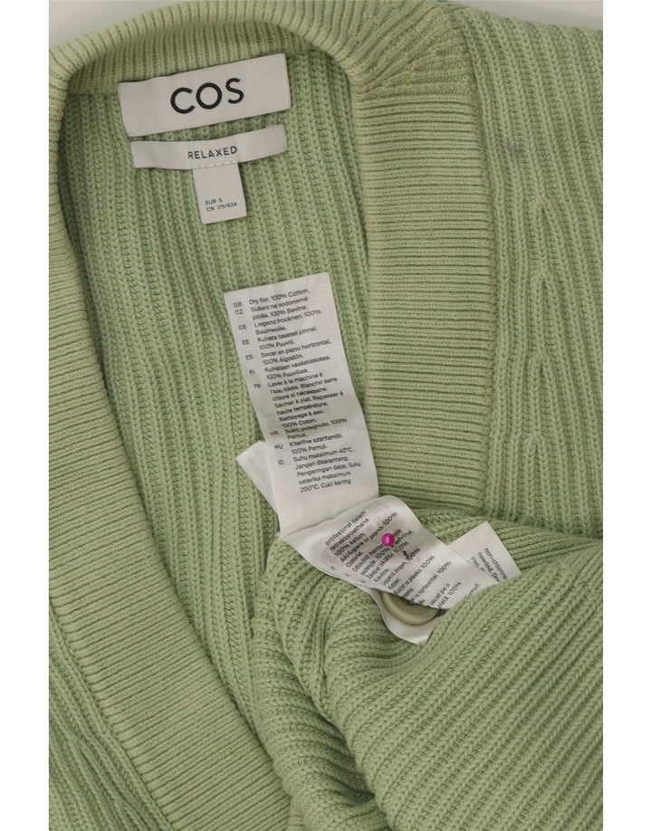 Suéter cardigã masculino de ajuste relaxado Cos pequeno algodão verde