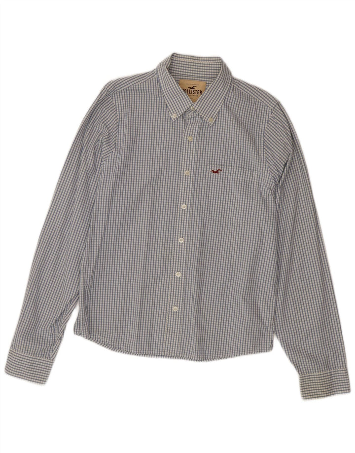 Camisa masculina HOLLISTER XL de algodão xadrez azul