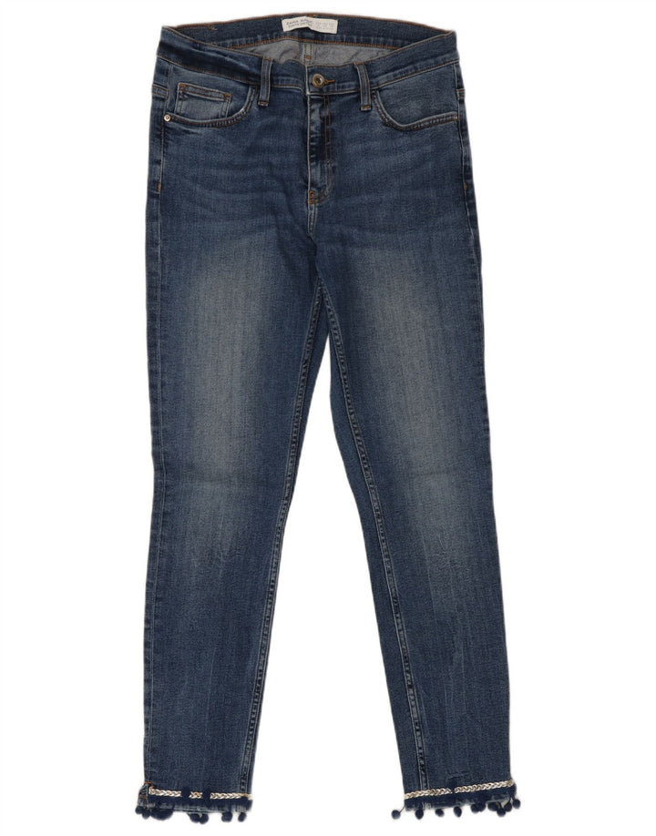 Zara Jeans Slim Feminino EU 38 Pequeno W28 L27 Azul Algodão