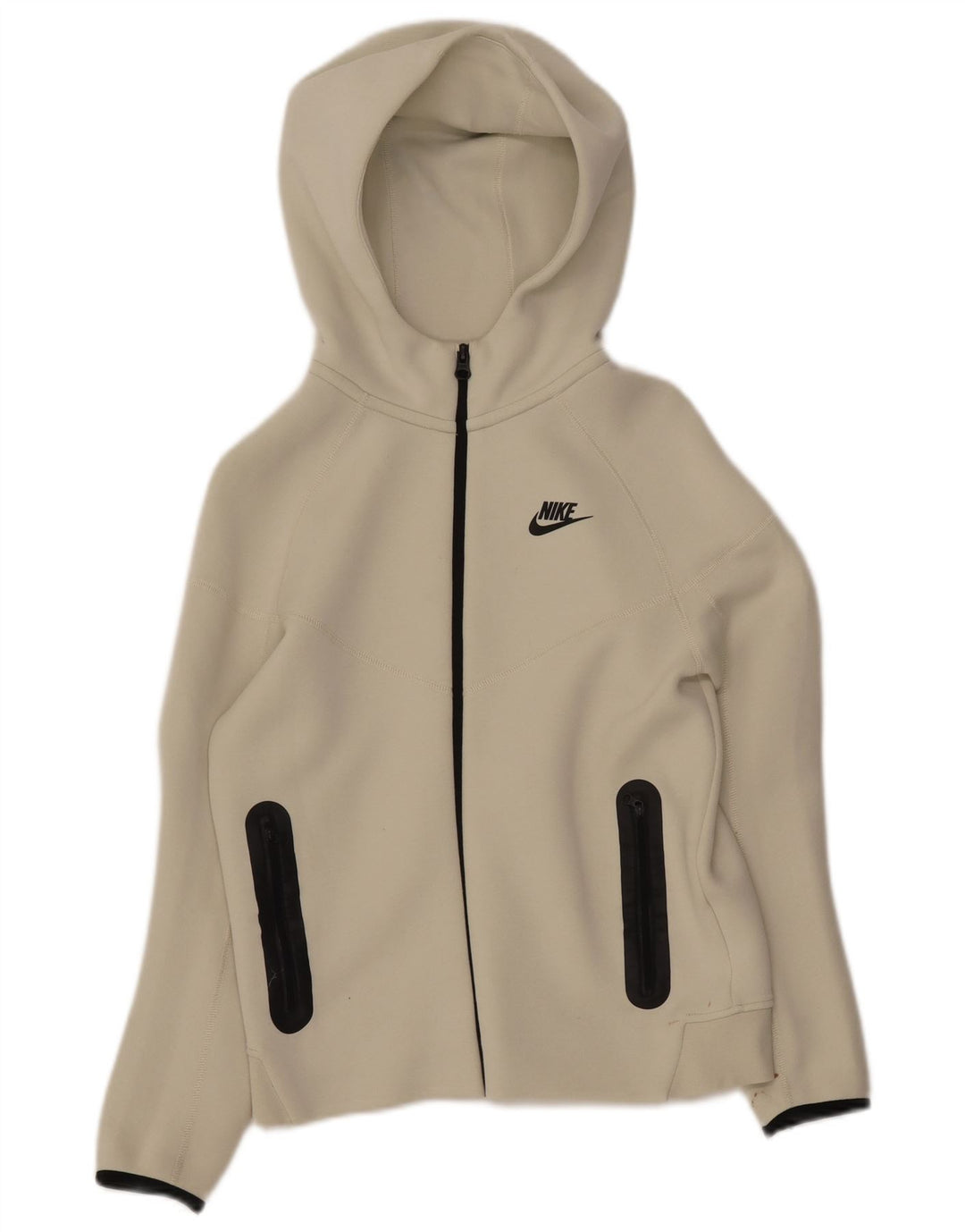 Suéter NIKE Boys Zip com capuz 12-13 anos grande algodão branco