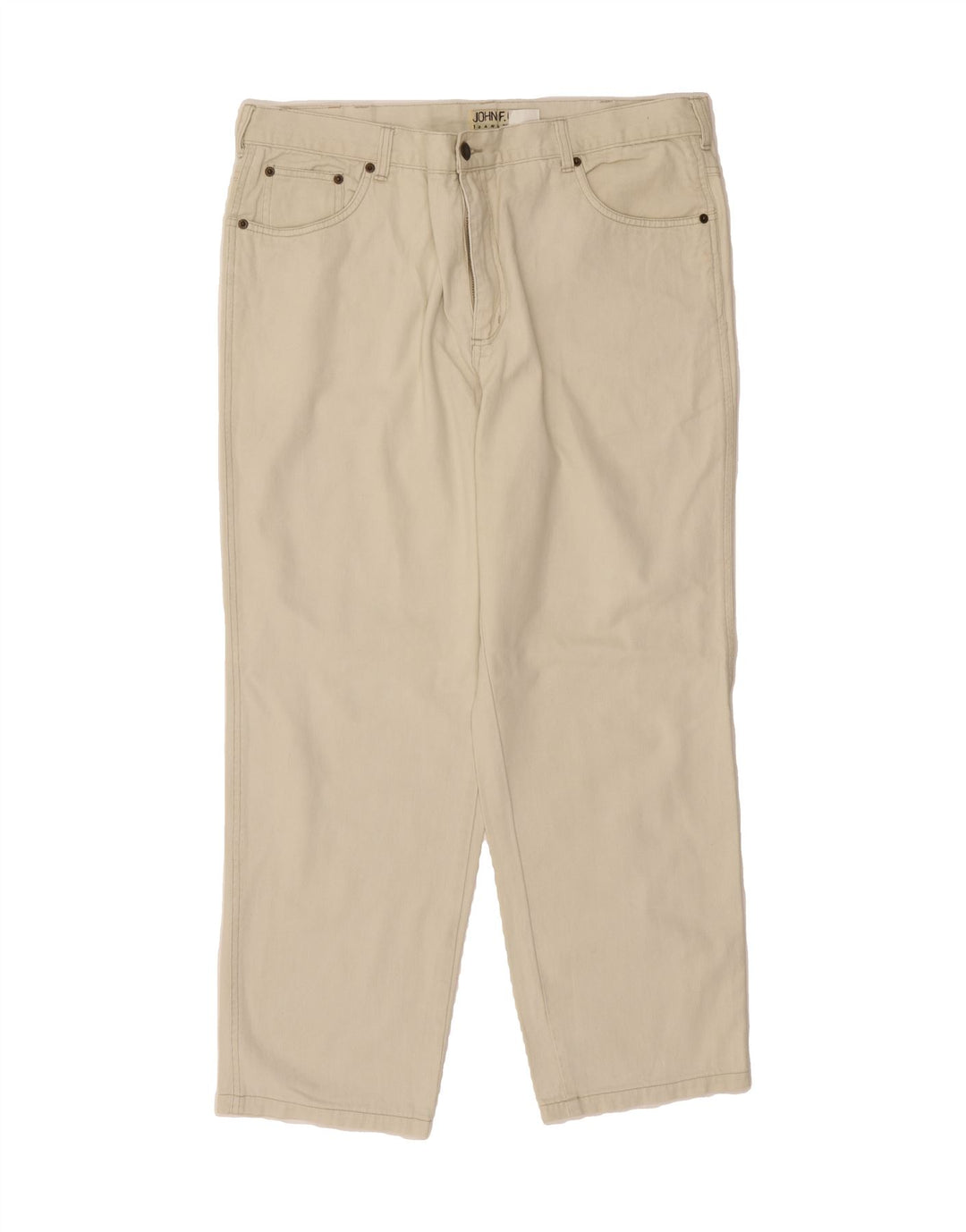 JOHN F GEE Mens Straight Jeans W27 L29 Beige Cotton Vintage John F Gee and Second-Hand John F Gee from Messina Hembry 