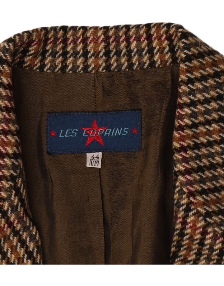 Jaqueta blazer feminina Les Copains com 2 botões IT 44 médio marrom houndstooth