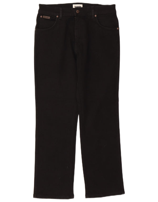 Wrangler Masculino Texas Straight Jeans W33 L30 Algodão Preto