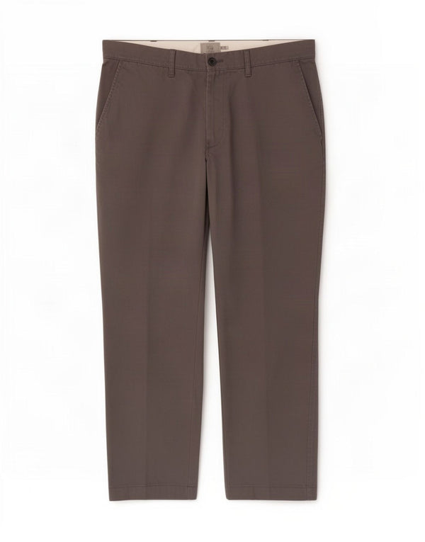 Calça chino reta masculina Marks & Spencer W38 L29 algodão cinza