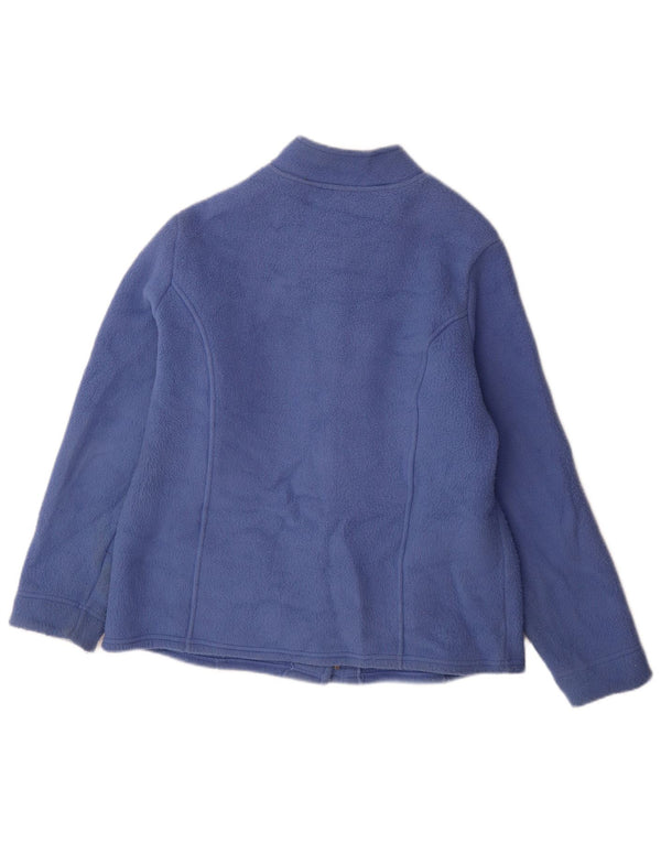 Jaqueta de lã feminina Marks & Spencer Reino Unido 14 grande poliéster azul