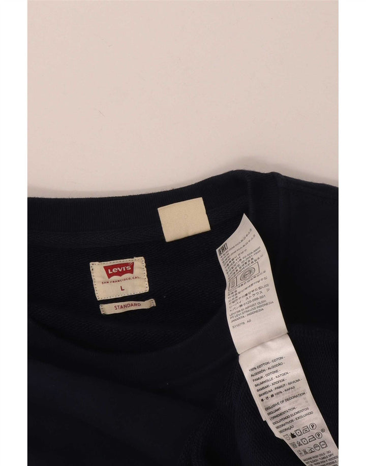 Suéter de moletom padrão masculino Levi's grande algodão azul marinho