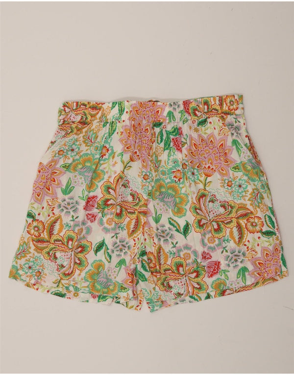 Shorts casual feminino Fat Face UK 16 grande W34 floral multicolorido