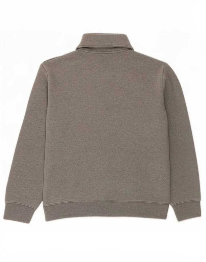 Suéter masculino Marks & Spencer com zíper e gola pequena de algodão cinza