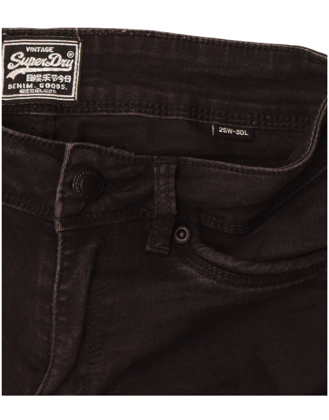 Calça jeans skinny feminina SUPERDRY W25 L30 algodão preto