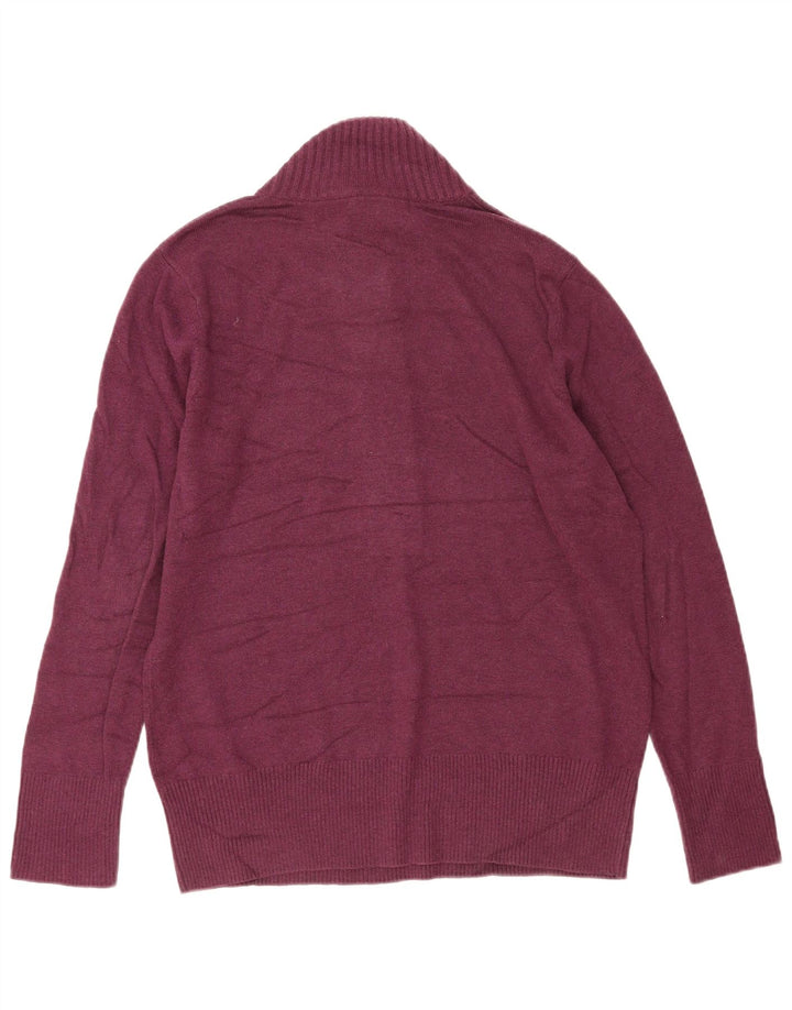 Suéter feminino Eddie Bauer com gola e botão XL algodão Borgonha