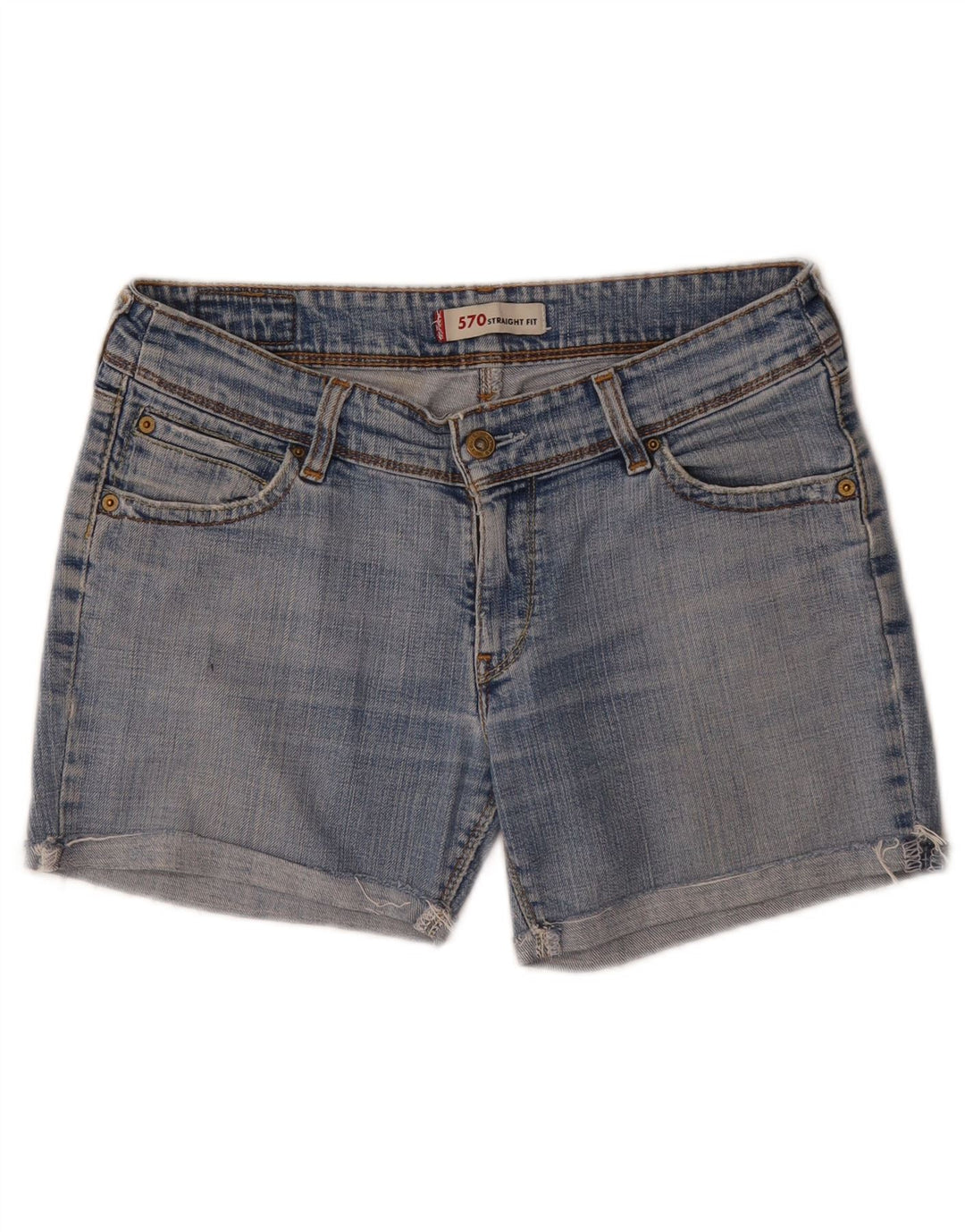 Shorts jeans feminino Levi's 570 W32 grande algodão azul