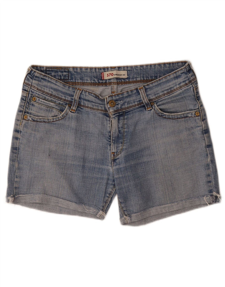 Shorts jeans feminino Levi's 570 W32 grande algodão azul