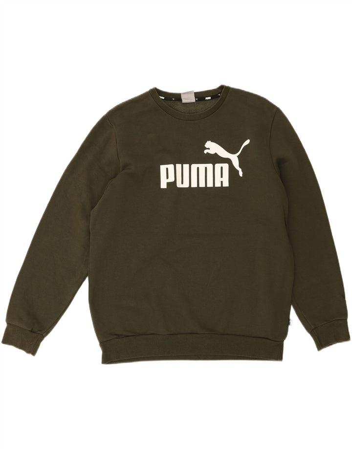 PUMA Mens Graphic Sweatshirt Jumper Large Green Cotton Vintage Puma and Second-Hand Puma from Messina Hembry 