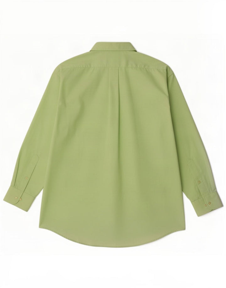 Camisa masculina Chaps Regular Fit tamanho 16 1/2 grande algodão verde