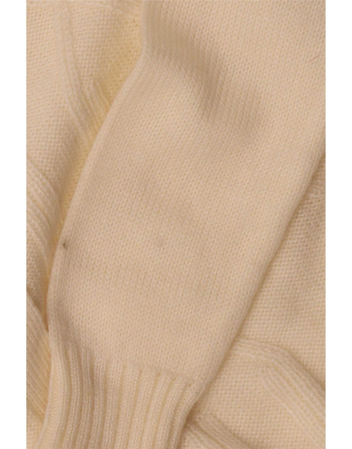 Suéter Cardigan Feminino Vintage UK 14 Médio Off White