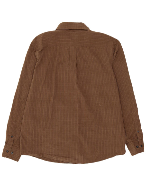 Camisa masculina Dockers grande algodão xadrez marrom