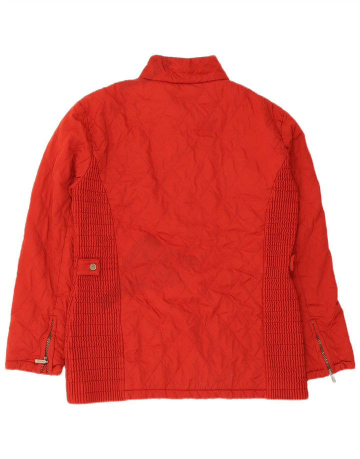 Jaqueta acolchoada feminina Barbour UK 14 grande poliéster vermelho