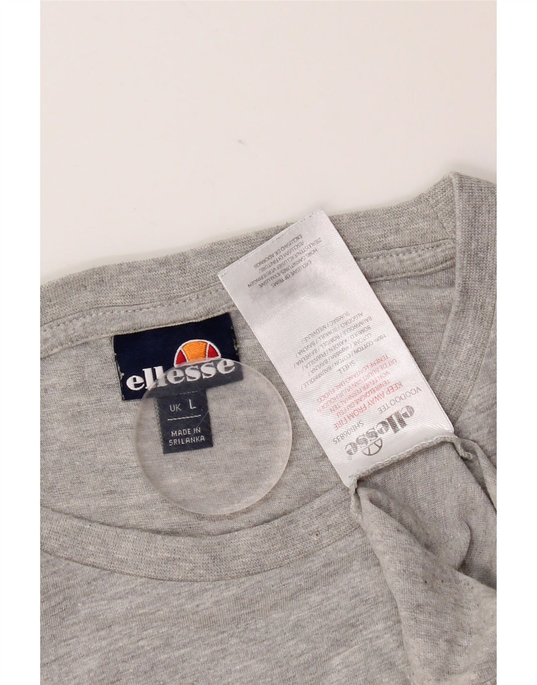 Camiseta masculina Ellesse Top grande algodão manchado cinza
