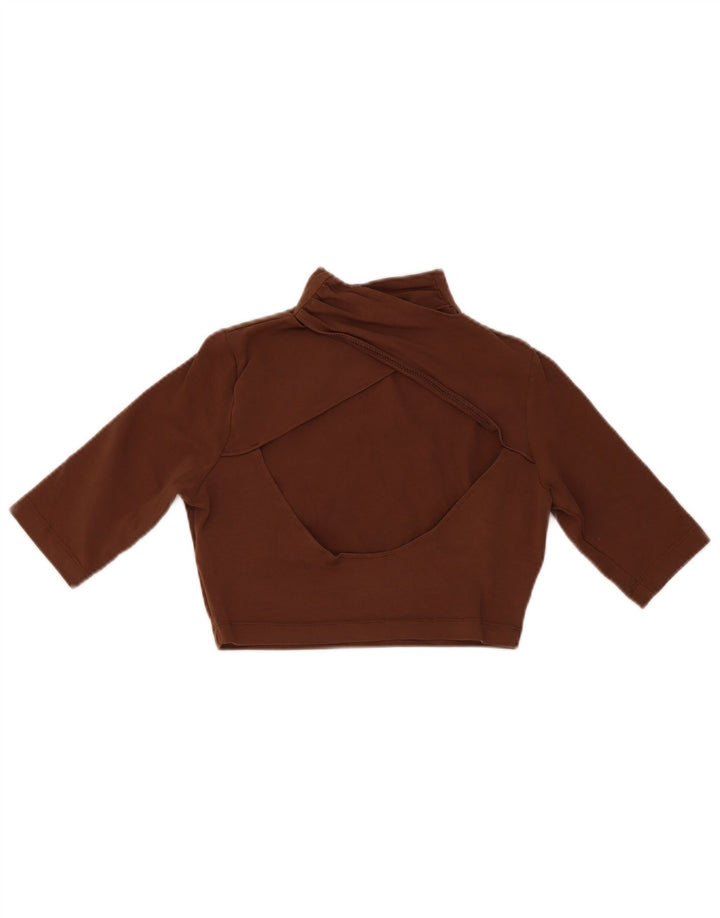 Puma Womens Crop Top UK 10 Pequeno Algodão Marrom
