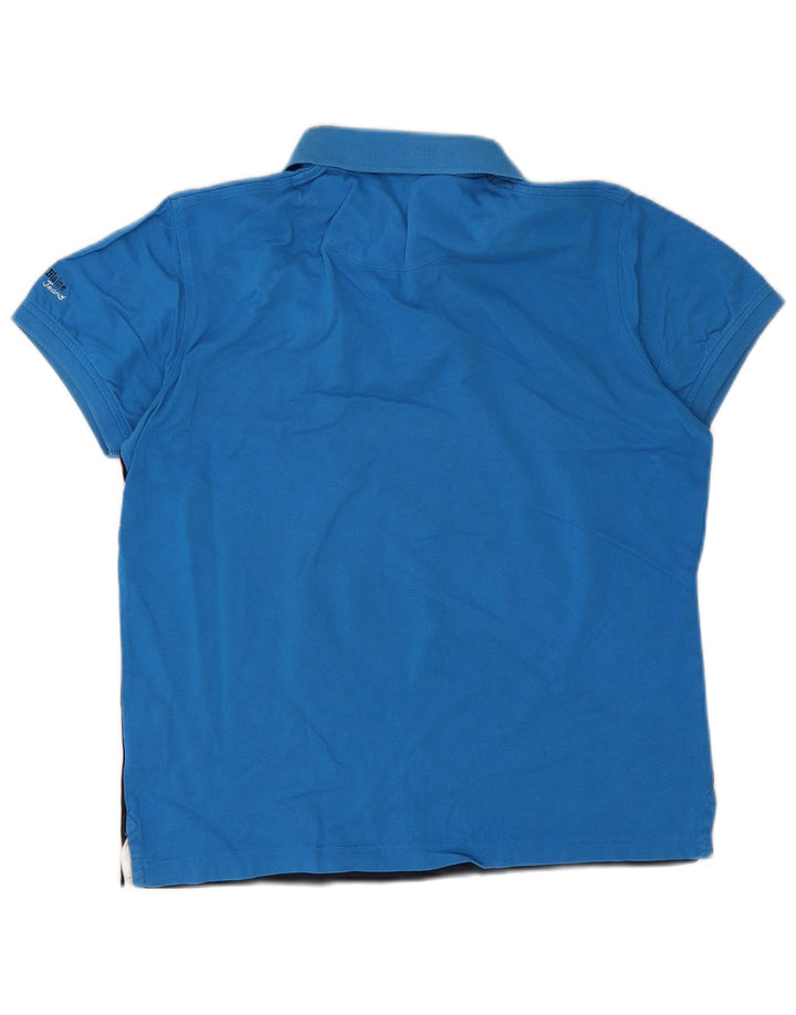 Camisa pólo masculina Harmont & Blaine pequena azul colorblock algodão