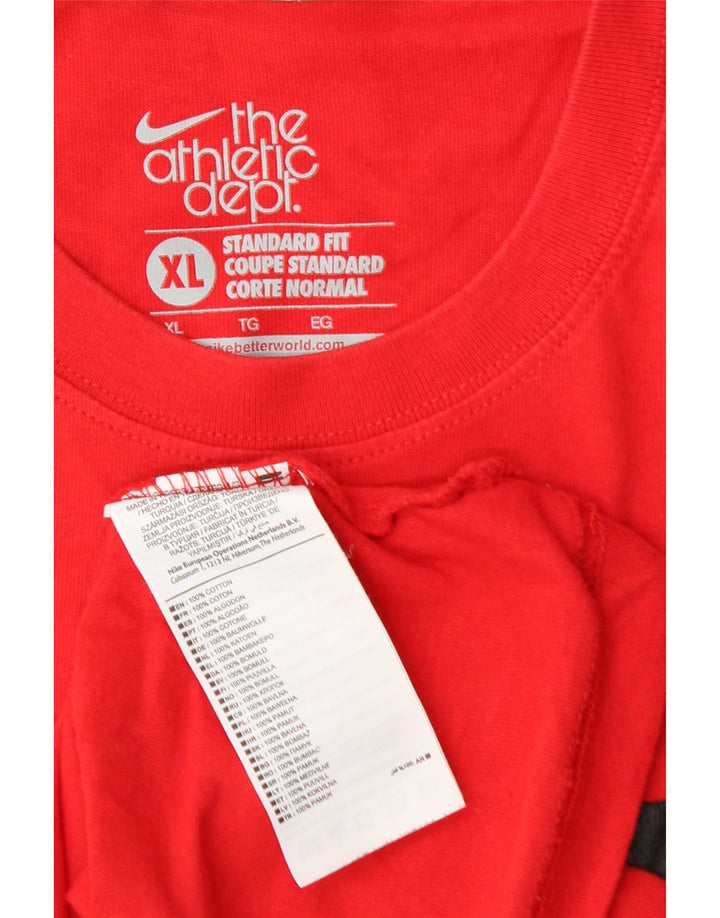 Camiseta masculina NIKE Coupe Standard Fit Graphic Top XL Vermelho Algodão
