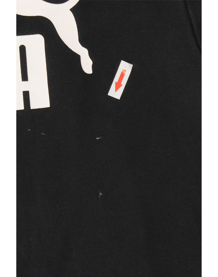 Puma masculino gráfico moletom com capuz médio algodão preto