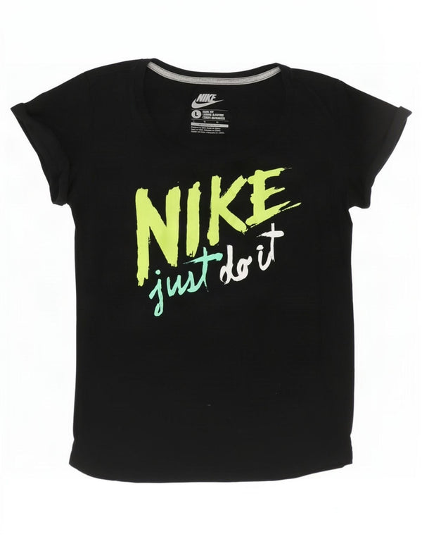 Camiseta Nike Feminina Slim Fit Graphic Top UK 14 Grande Algodão Preto
