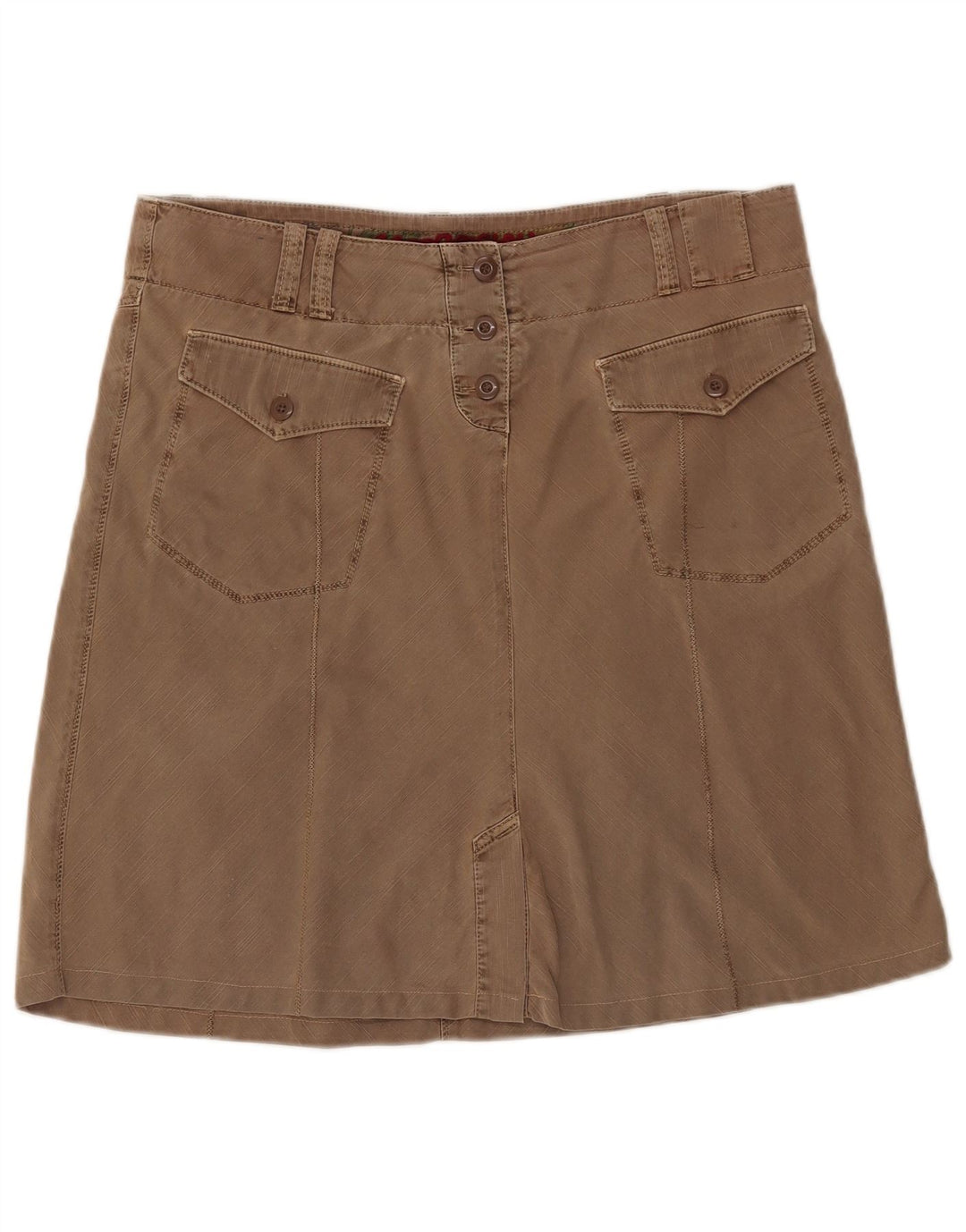Saia feminina Napapijri em linha A IT 46 grande W36 algodão bege
