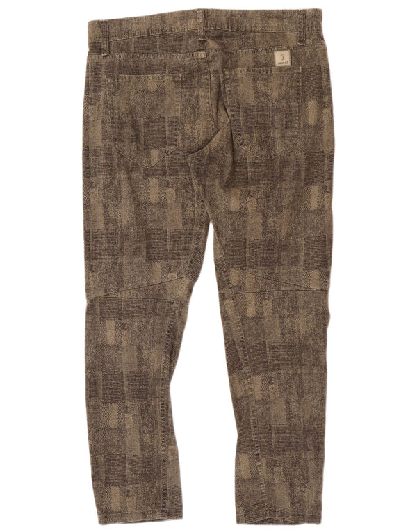 Calça casual masculina vintage slim IT 48 médio W34 L27 cinza geométrico