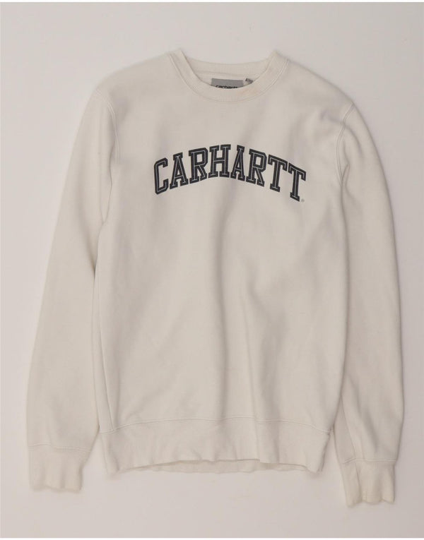 CARHARTT moletom gráfico masculino Jumper XS algodão branco