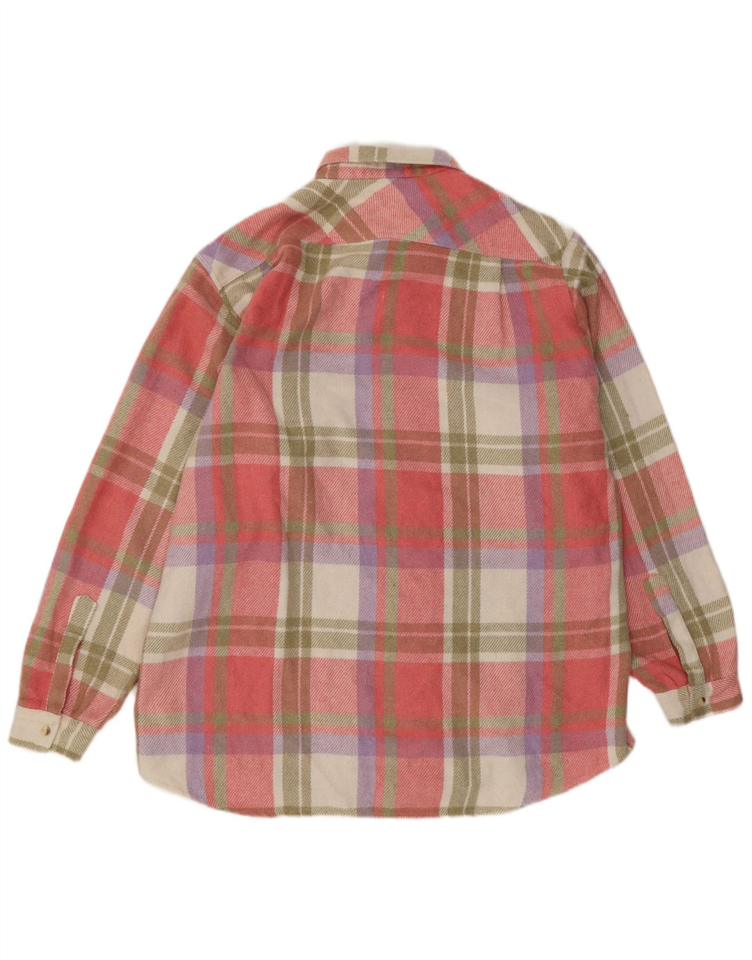 Camisa masculina vintage de flanela grande acrílico xadrez rosa
