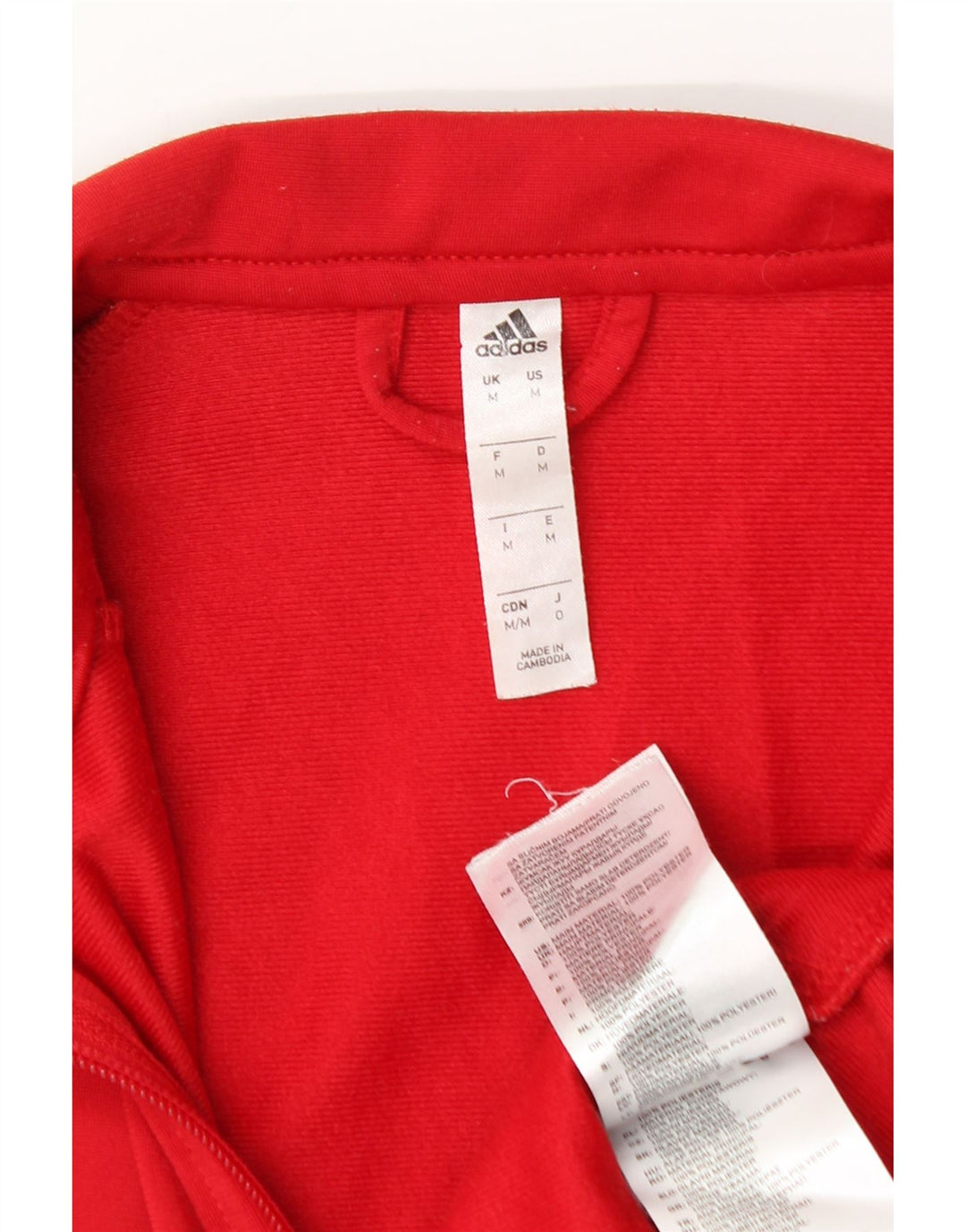 Adidas Mens Tracksuit Top Jacket Médio Poliéster Vermelho