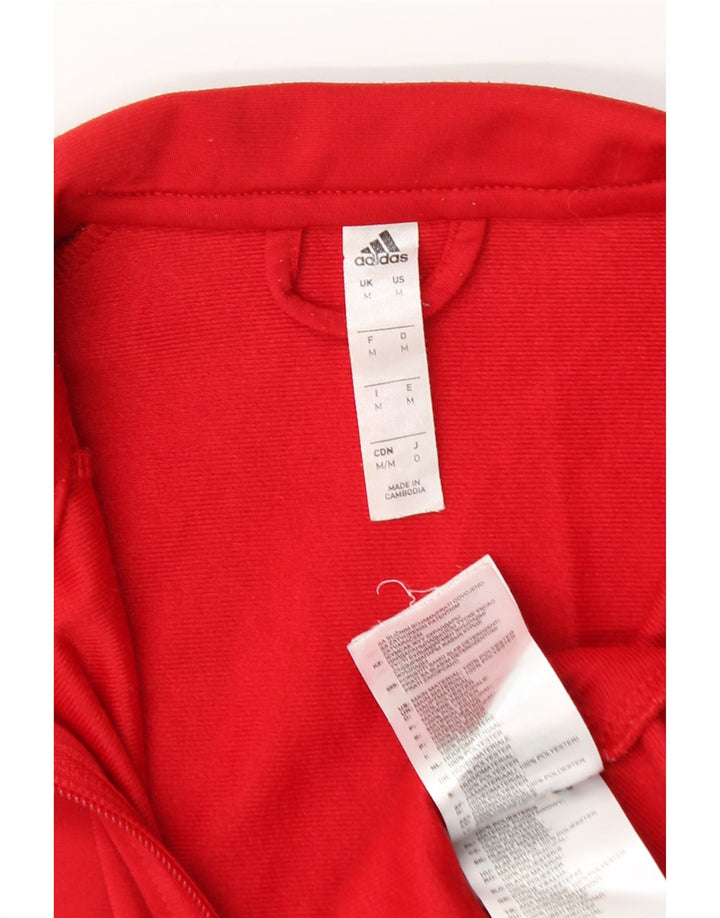 Adidas Mens Tracksuit Top Jacket Médio Poliéster Vermelho
