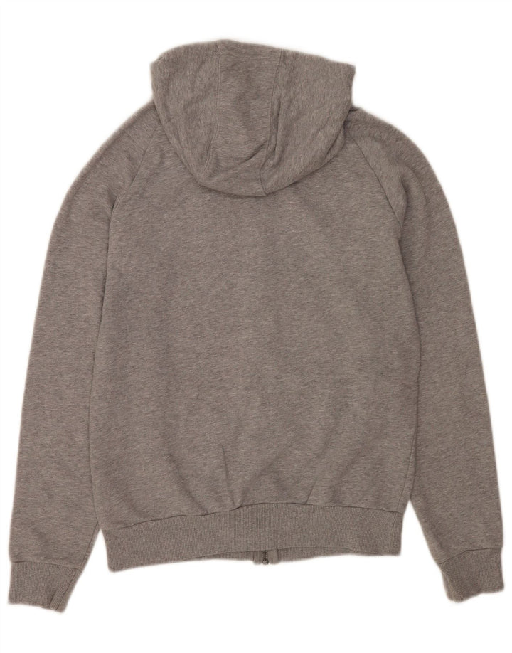 Suéter adidas feminino com capuz e zíper UK 14 algodão cinza médio