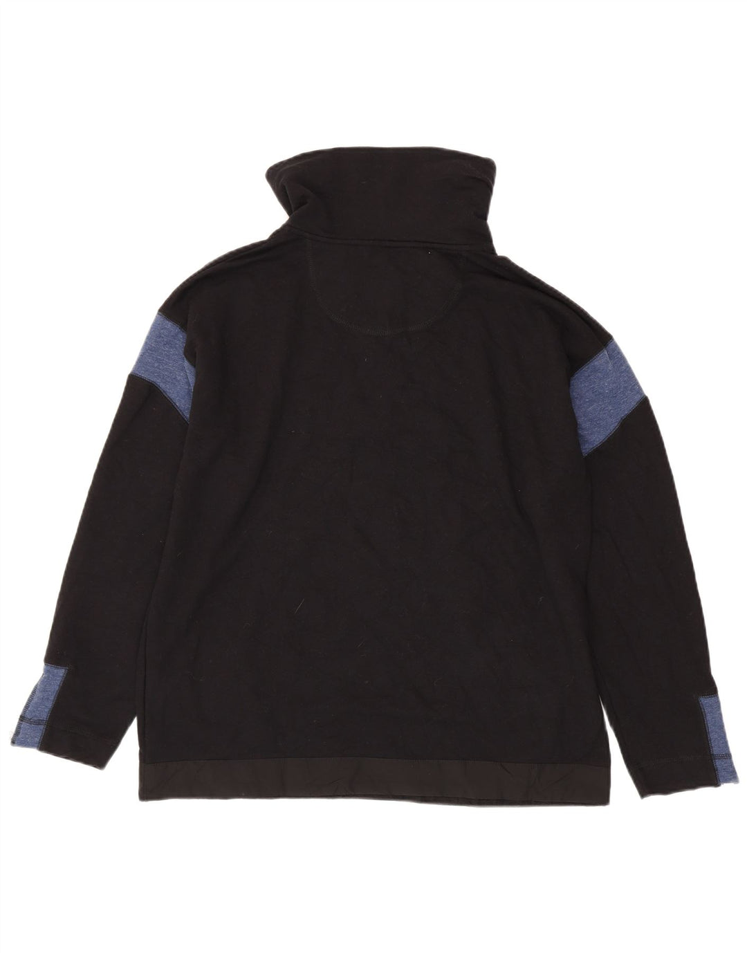 Moletom masculino Nautica com zíper e gola alta, moletom médio preto colorblock algodão